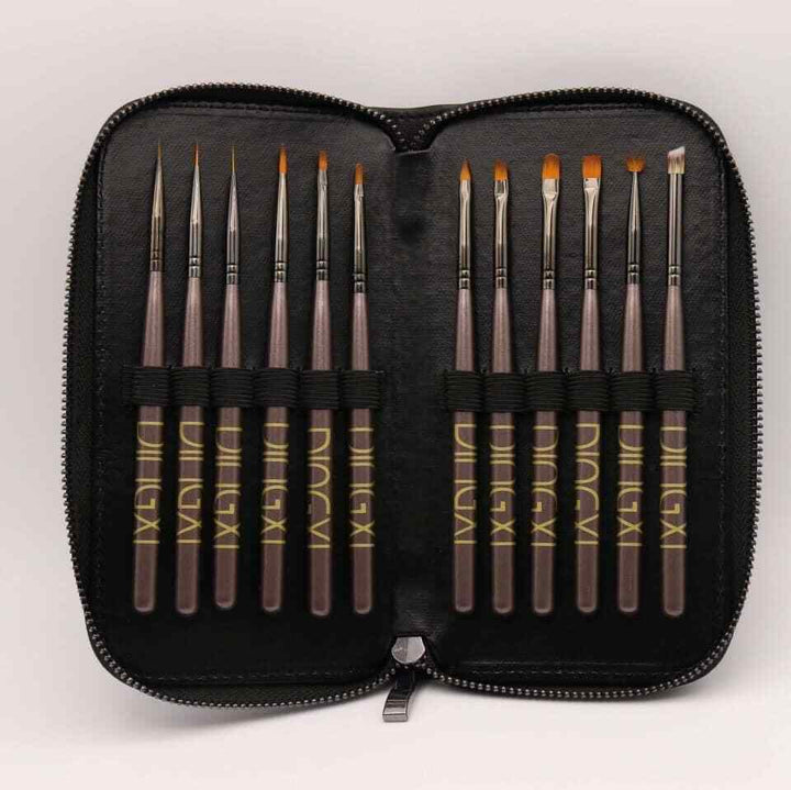 Set Dingxi 12 pcs Gel Nail Brush Poly Extension Gel Brush Nail Art Builder Brush